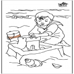 Kids coloring pages - Child at the sea