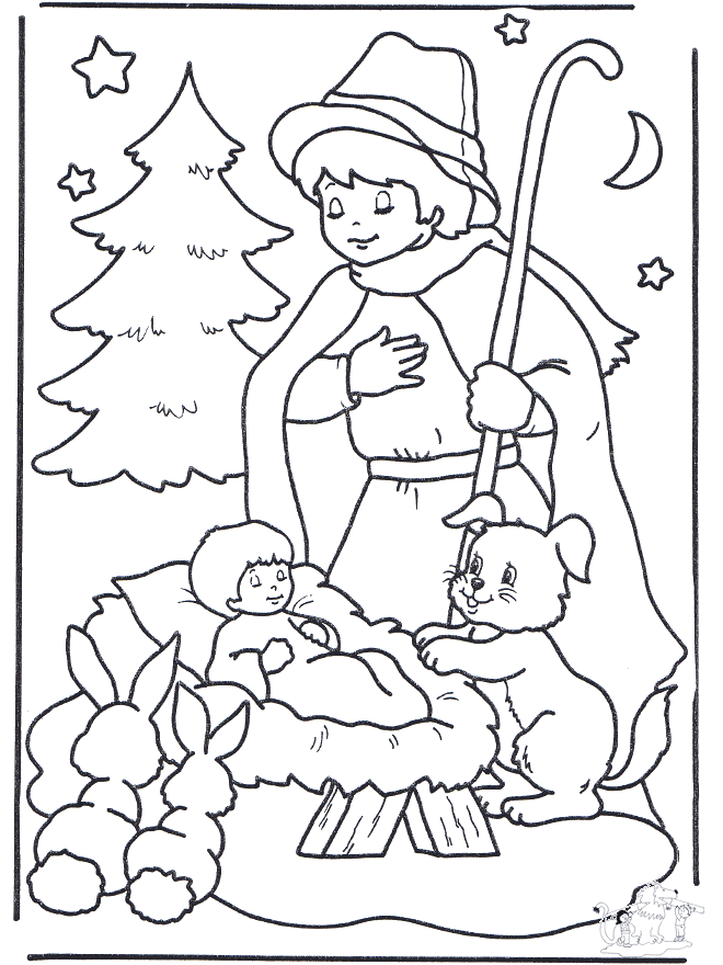 Child in manger - Coloring pages Christmas