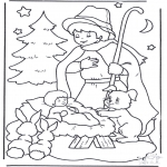 Christmas coloring pages - Child in manger