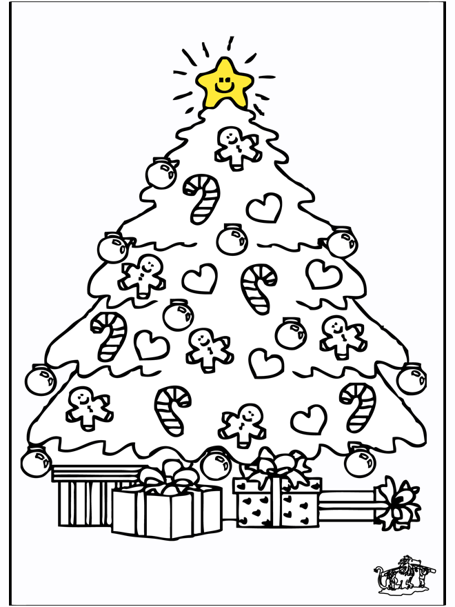 Child with x-mastree 2 - Coloring pages Christmas