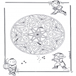 Mandala Coloring Pages - Children geomandala 3