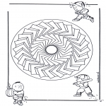 Mandala Coloring Pages - Children mandala 27