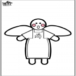 Christmas coloring pages - Christmas Angel - Prickingcard