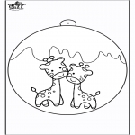 Christmas coloring pages - Christmas ball giraffe