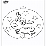 Christmas coloring pages -  Christmas ball Reindeer