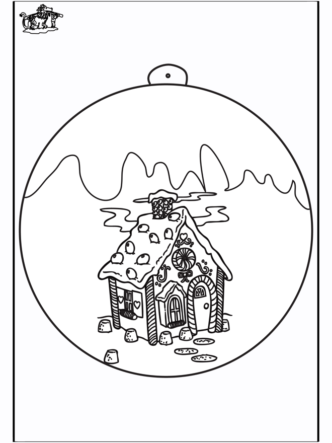 Christmas ball small house - Coloring pages Christmas