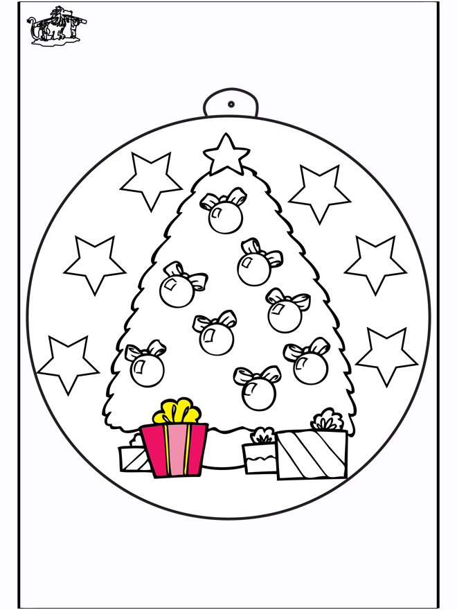 Christmas ball with Christmas tree - Coloring pages Christmas