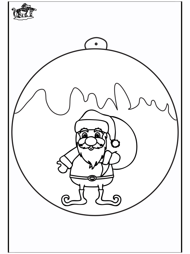 Christmas ball with Santa Claus 1 - Coloring pages Christmas