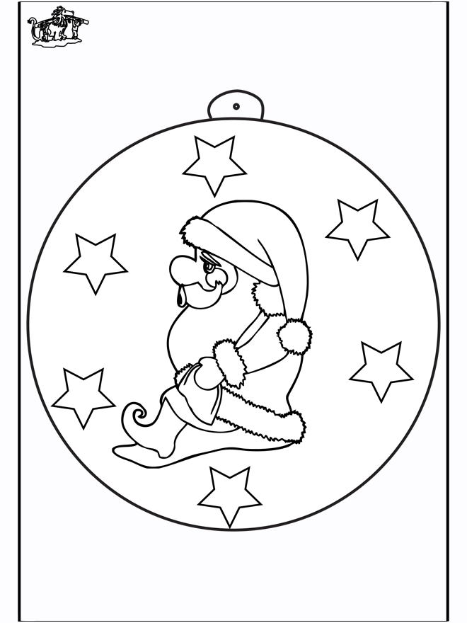 Christmas ball with Santa Claus 2 - Coloring pages Christmas
