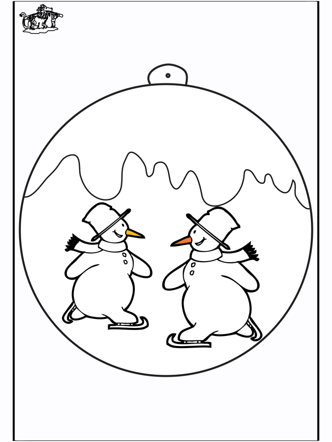 Christmas ball with snowman - Coloring pages Christmas