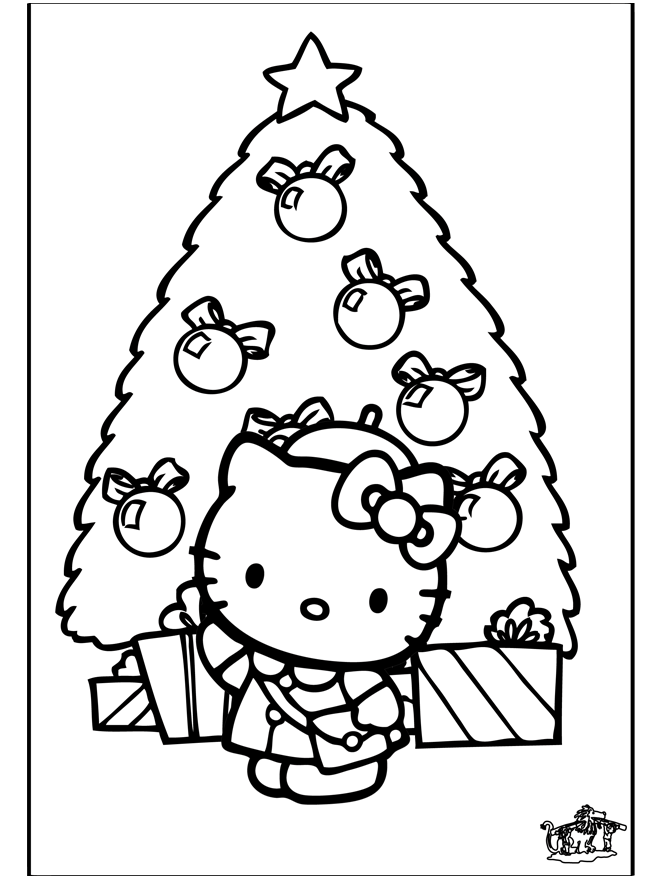 Christmas Hello Kitty - Coloring pages Christmas