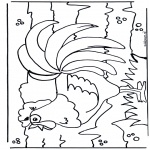 Animals coloring pages - Cock 2