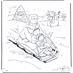 Winter coloring pages - Coloring page sledge