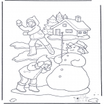 Winter coloring pages - Coloring page snowball