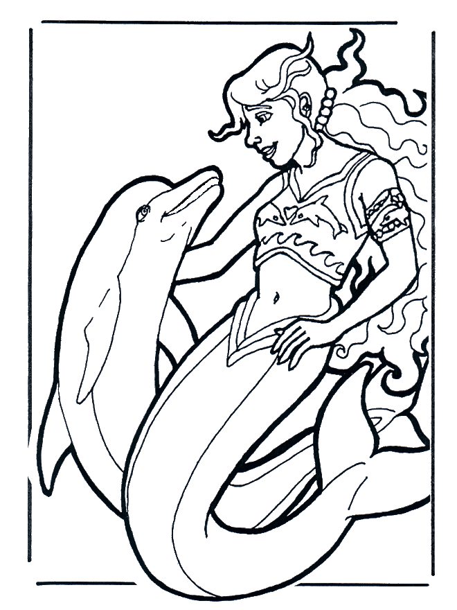coloring pages dolphins  water animals
