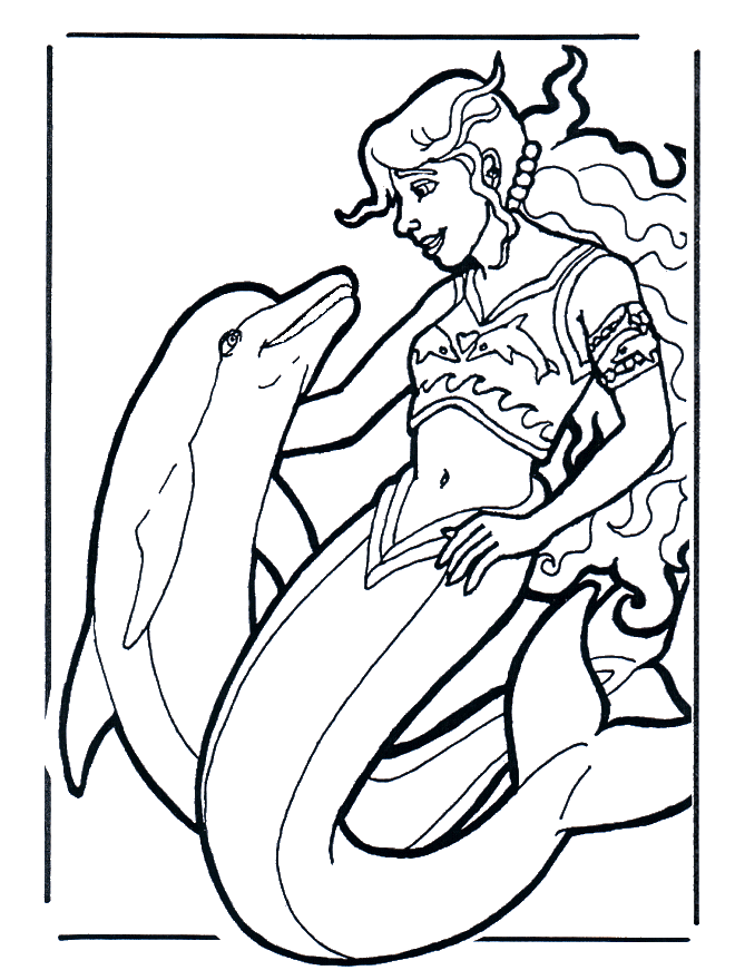 Coloring pages dolphins - Water Animals