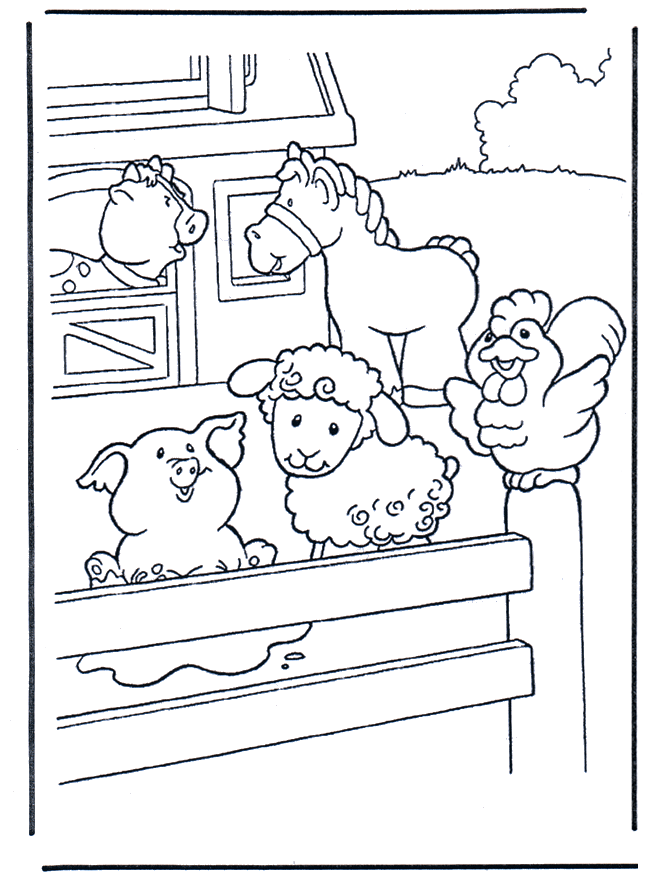 Coloring pages farm - pets and animals on the farm