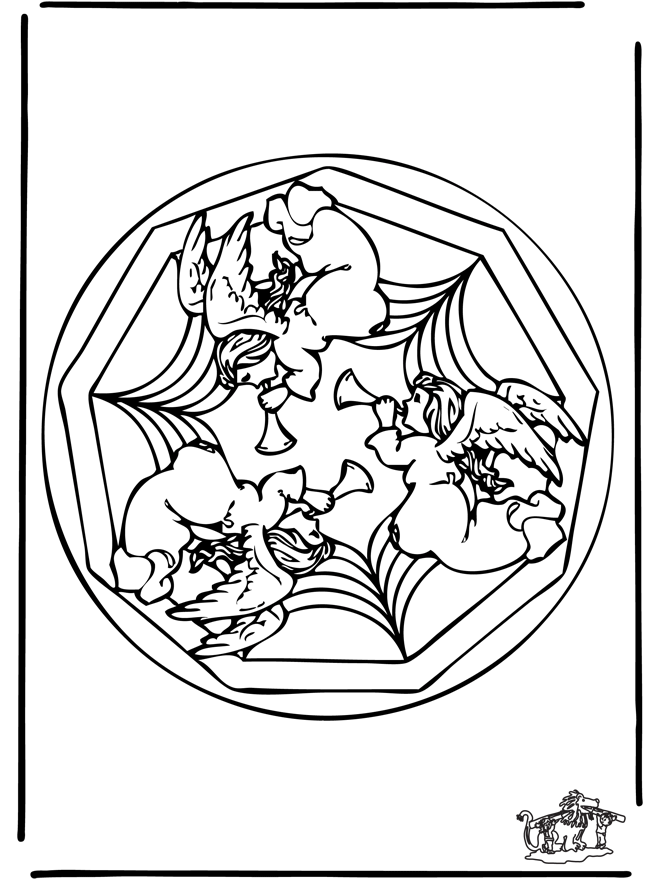 Coloring pages mandala angel - children mandalas