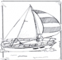 Coloring pages sailingboat