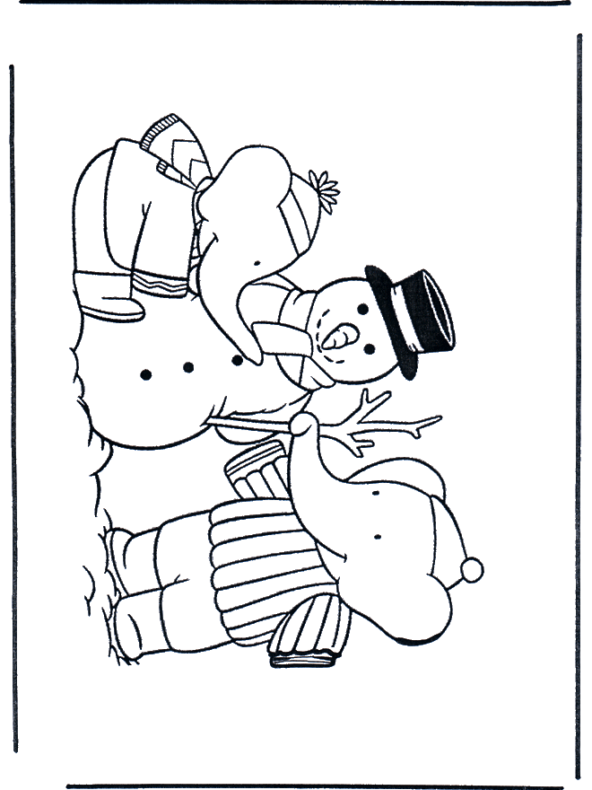 Coloring pages Snowman 1 - Snow