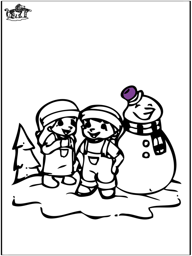 Coloring pages Snowman 2 - Snow