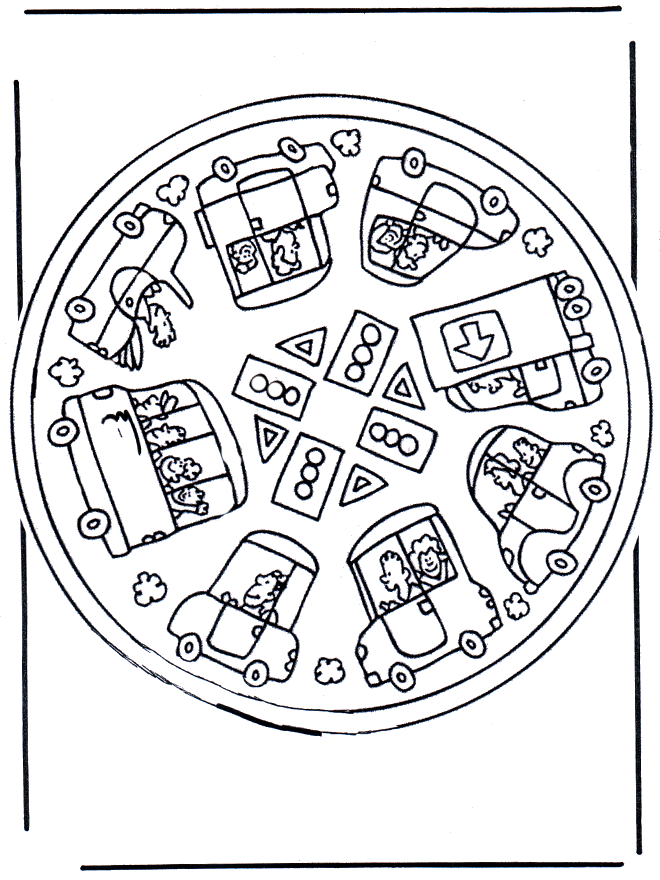 Coloring pictures mandala car - children mandalas