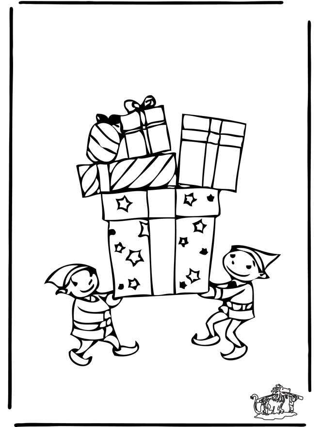 Coloring sheet presents - Birthday