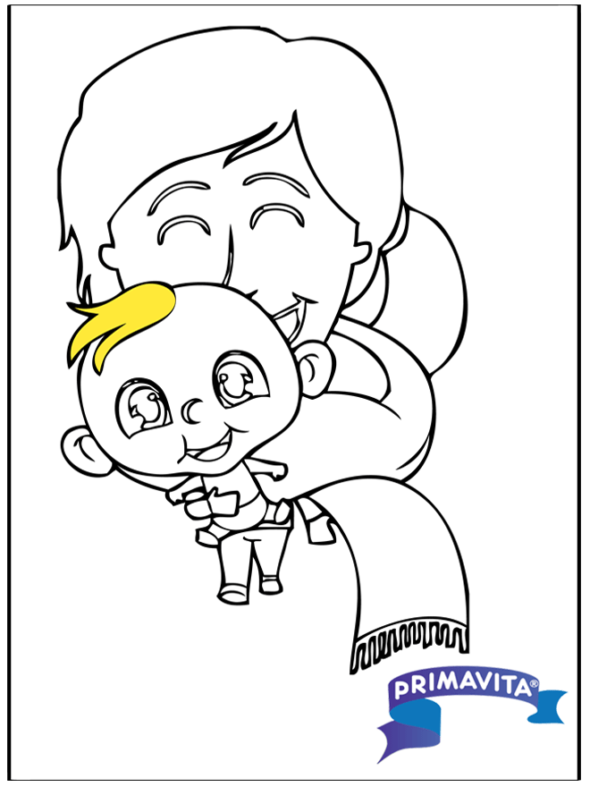 Coloringpage baby 2 - Birth