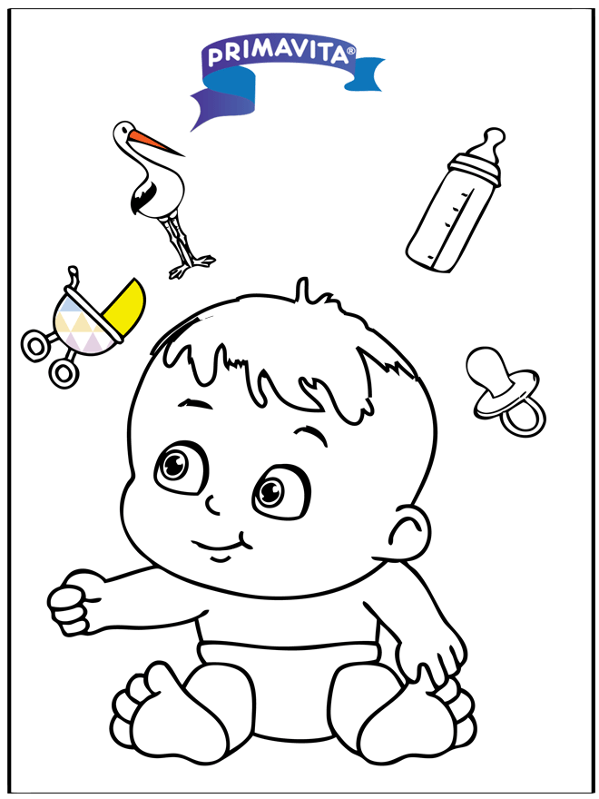 Coloringpage baby 3 - Birth