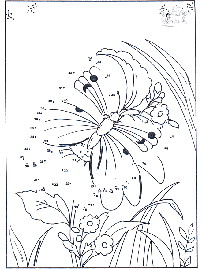 Connect the Dots - butterfly - Number picture