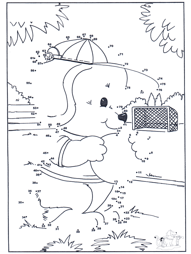 Connect the Dots - dog 2 - Number picture