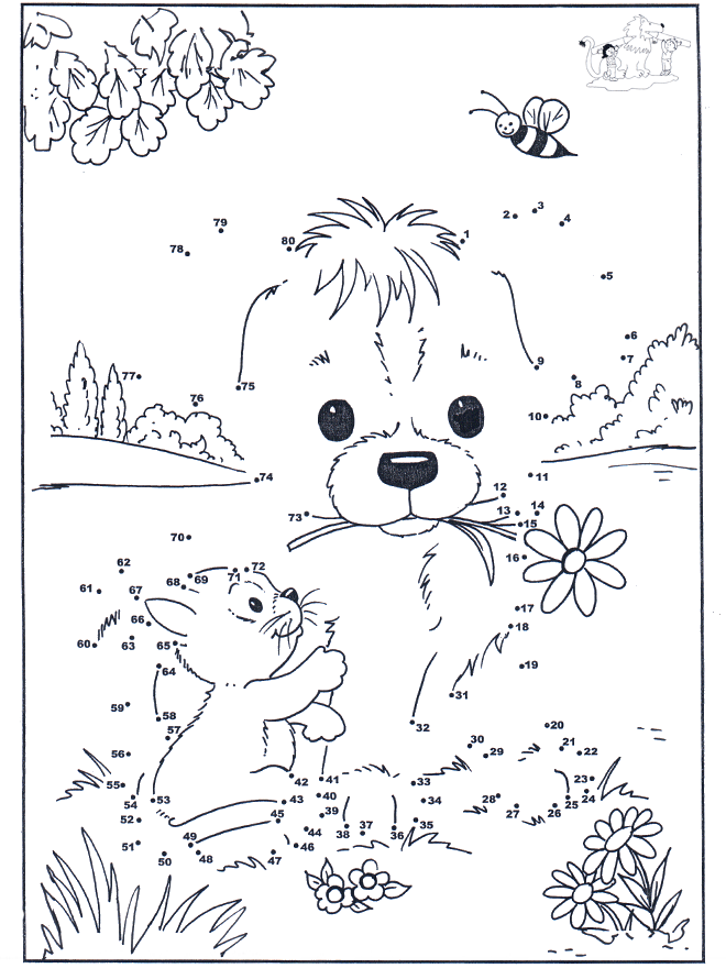 Connect the Dots - dog 3 - Number picture