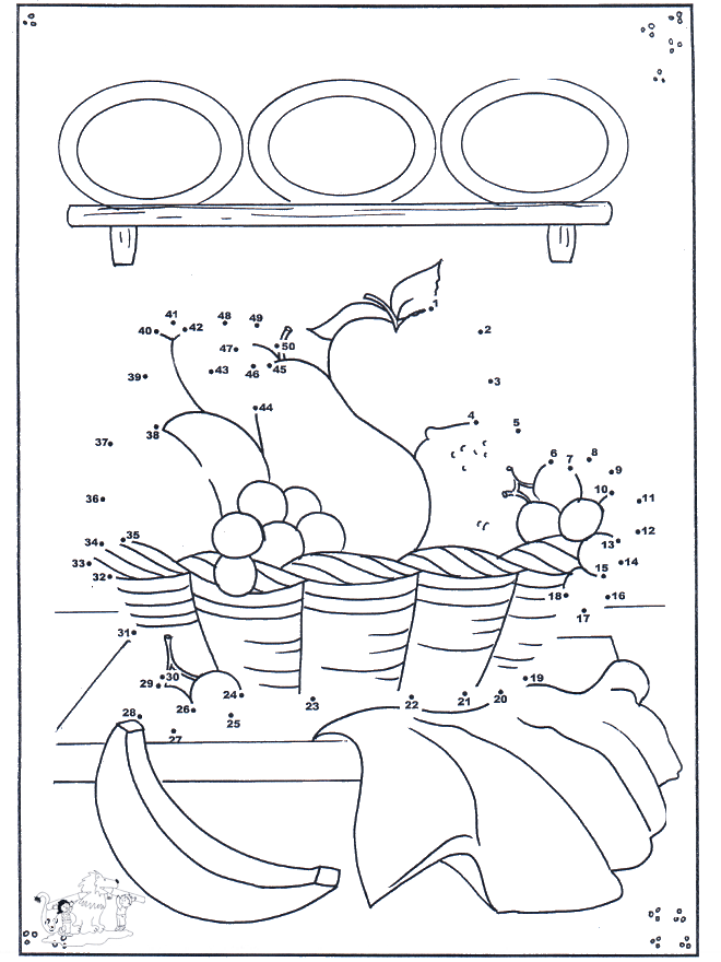 Connect the Dots - fruit - Number picture