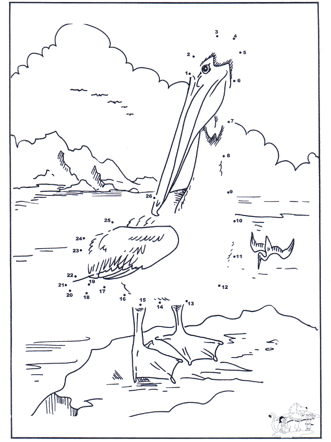 Connect the Dots - Pelican - Number picture