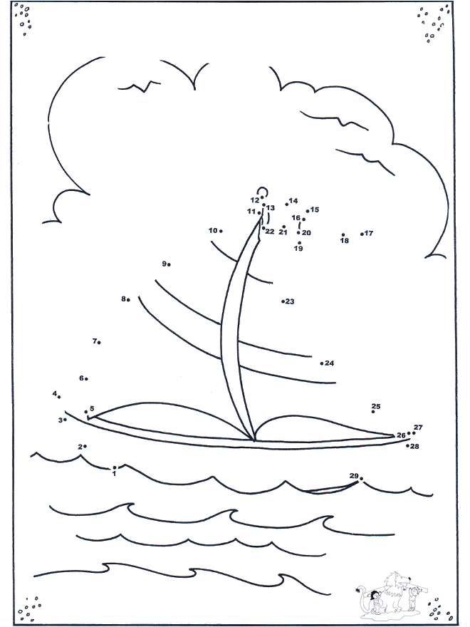 Connect the Dots - sailboat - Number picture