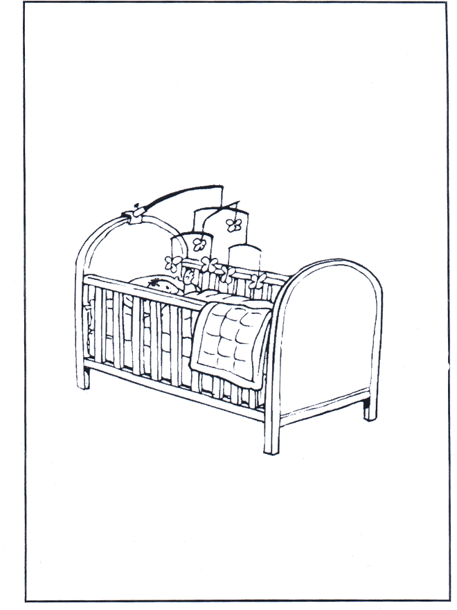 Cot - Children coloring page