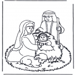 Christmas coloring pages - Crib 1