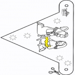 Christmas coloring pages - Crib Little flag