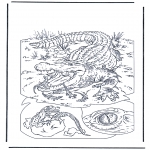 Animals coloring pages -  Crocodile 1