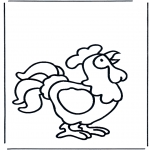 Animals coloring pages - Crowing cock