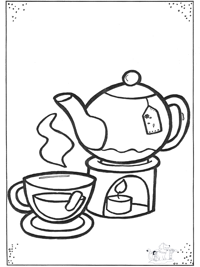 Cup of thee - Coloring page toys