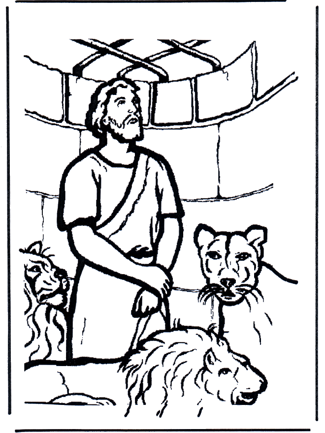 daniel in the lions den coloring pages - photo #20