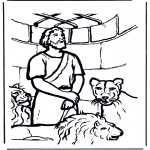 Bible coloring pages - Daniel's In The Lion's Den 1