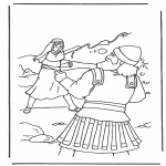 Bible coloring pages - David en Goliath 2