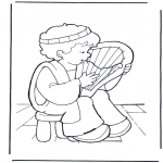 Bible coloring pages - David makes music