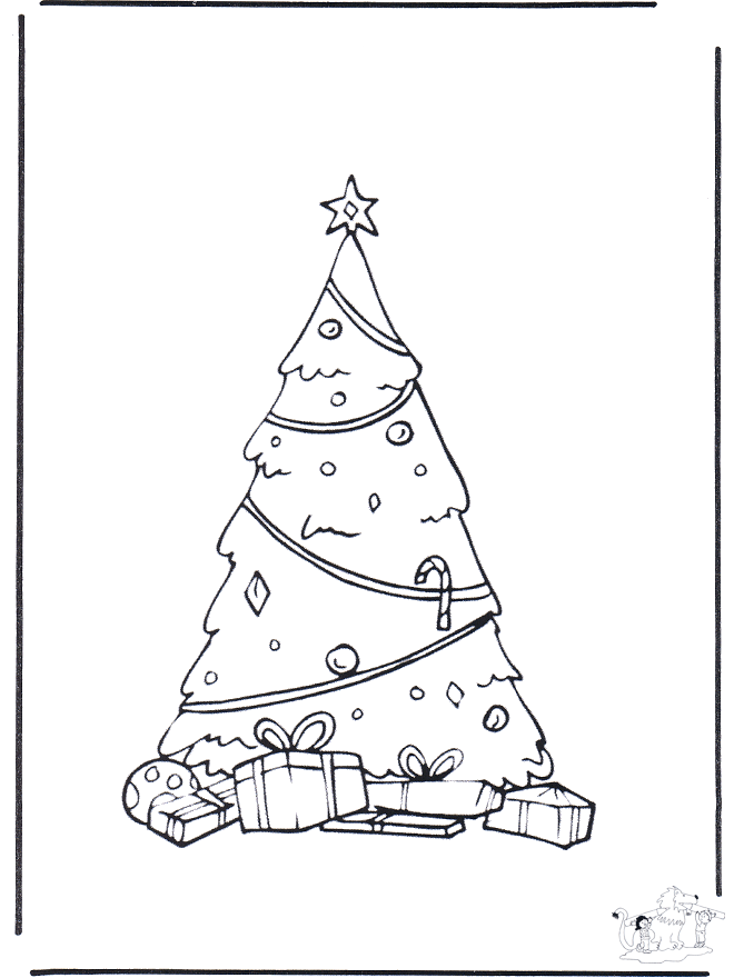 Decoreted x-mastree - Coloring pages Christmas