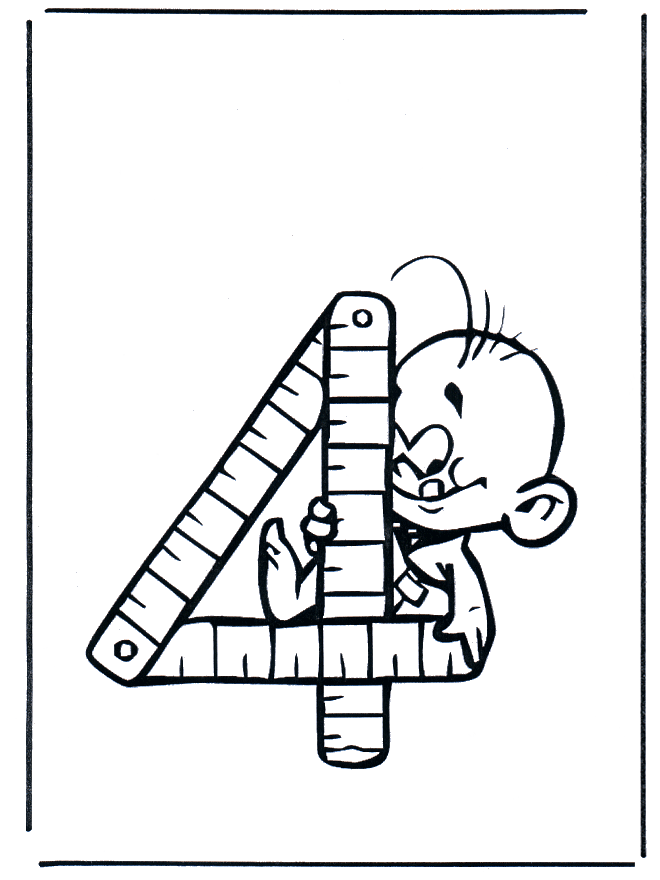 Digits 4 - Alphabeth coloring pages