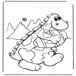 Theme coloring pages - Dino with Easter egg