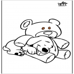 Animals coloring pages - Dog and bear