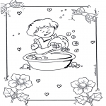 Kids coloring pages - Doing the dishes